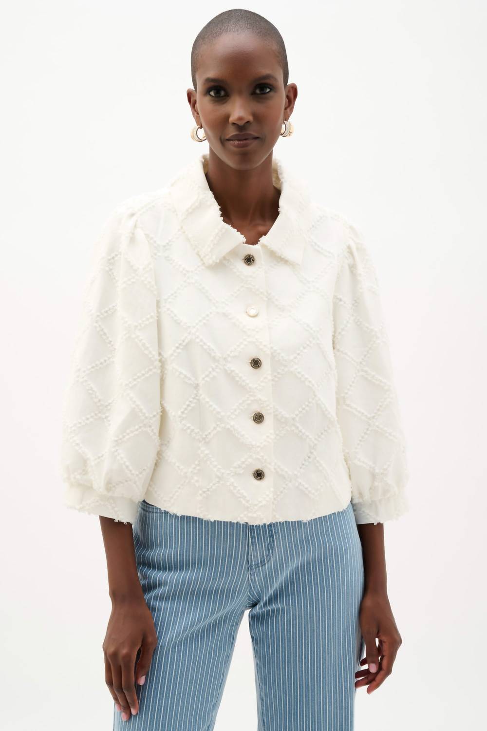 Joseph Ribkoff - Cotton Twill Jacket with Balloon Sleeves