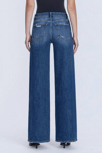 VERVET BY FLYING MONKEY Women's Wide Leg Jeans in dark blue - women's jeans - detail view