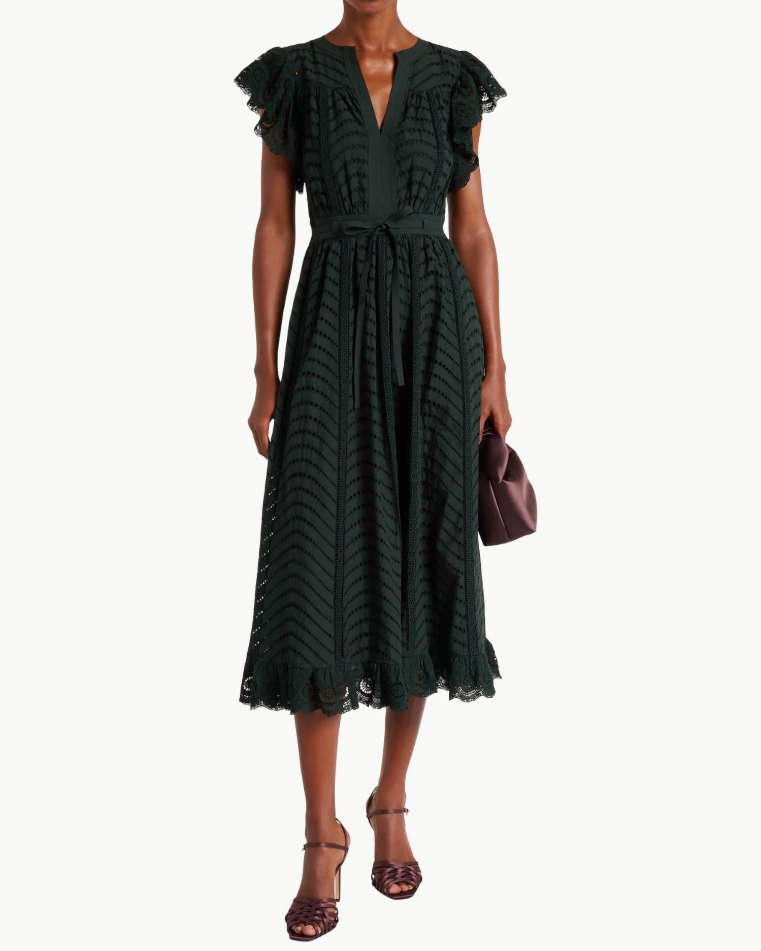 Ulla Johnson - Olga Flutter Sleeve Midi Dress