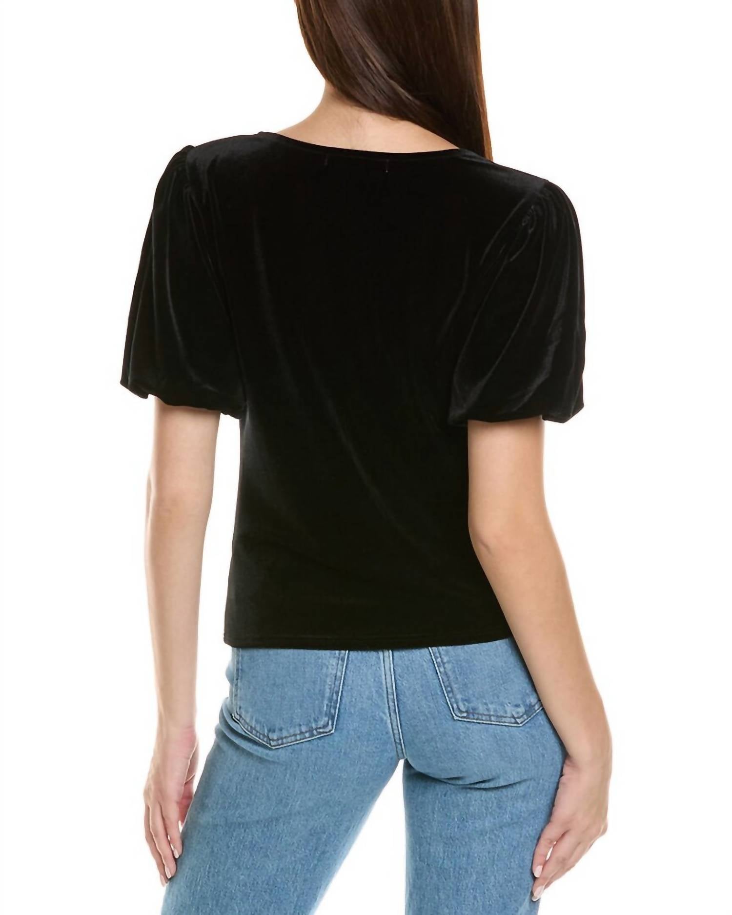 Project Social T - Jorja Ruched Front Velvet Top