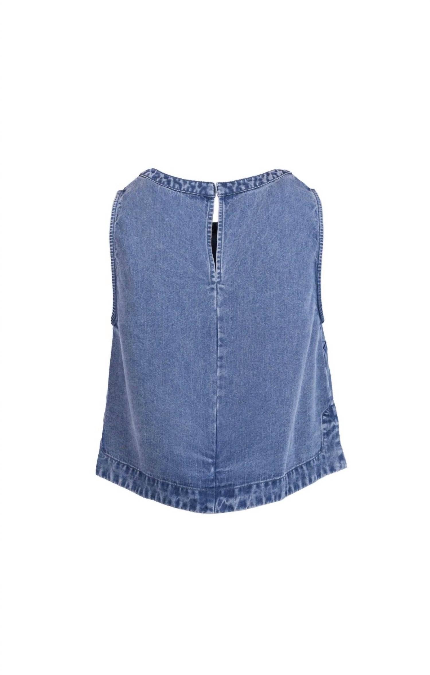 Sadie & Sage It's Pouring Sleeveless Top in denim - women's tank top - alternate view