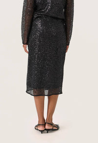 Soaked In Luxury - Sladea Sequins Straight Fit Midi Skirt