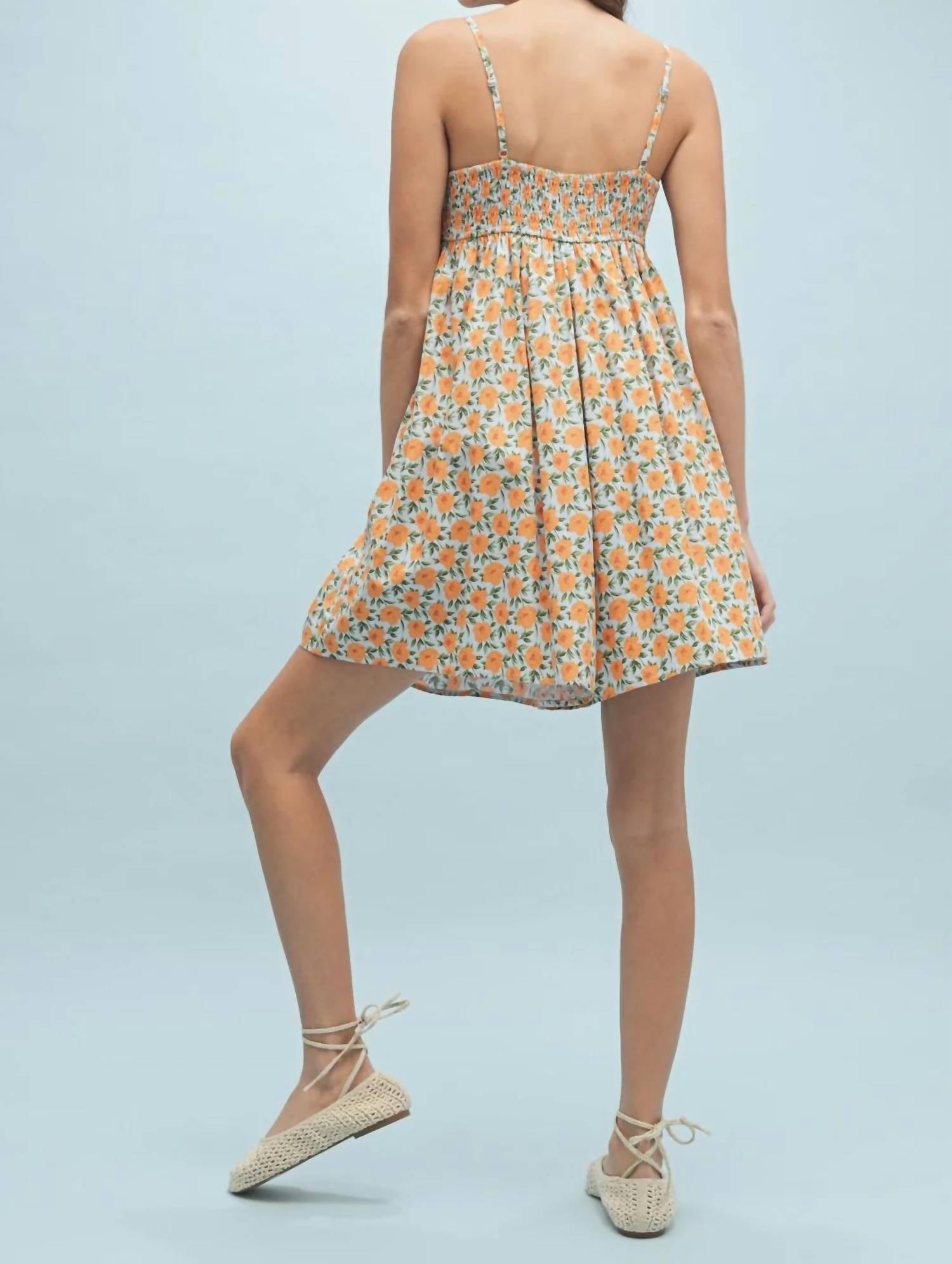 Wishlist - Sleeveless Romper With Flowers And Bow