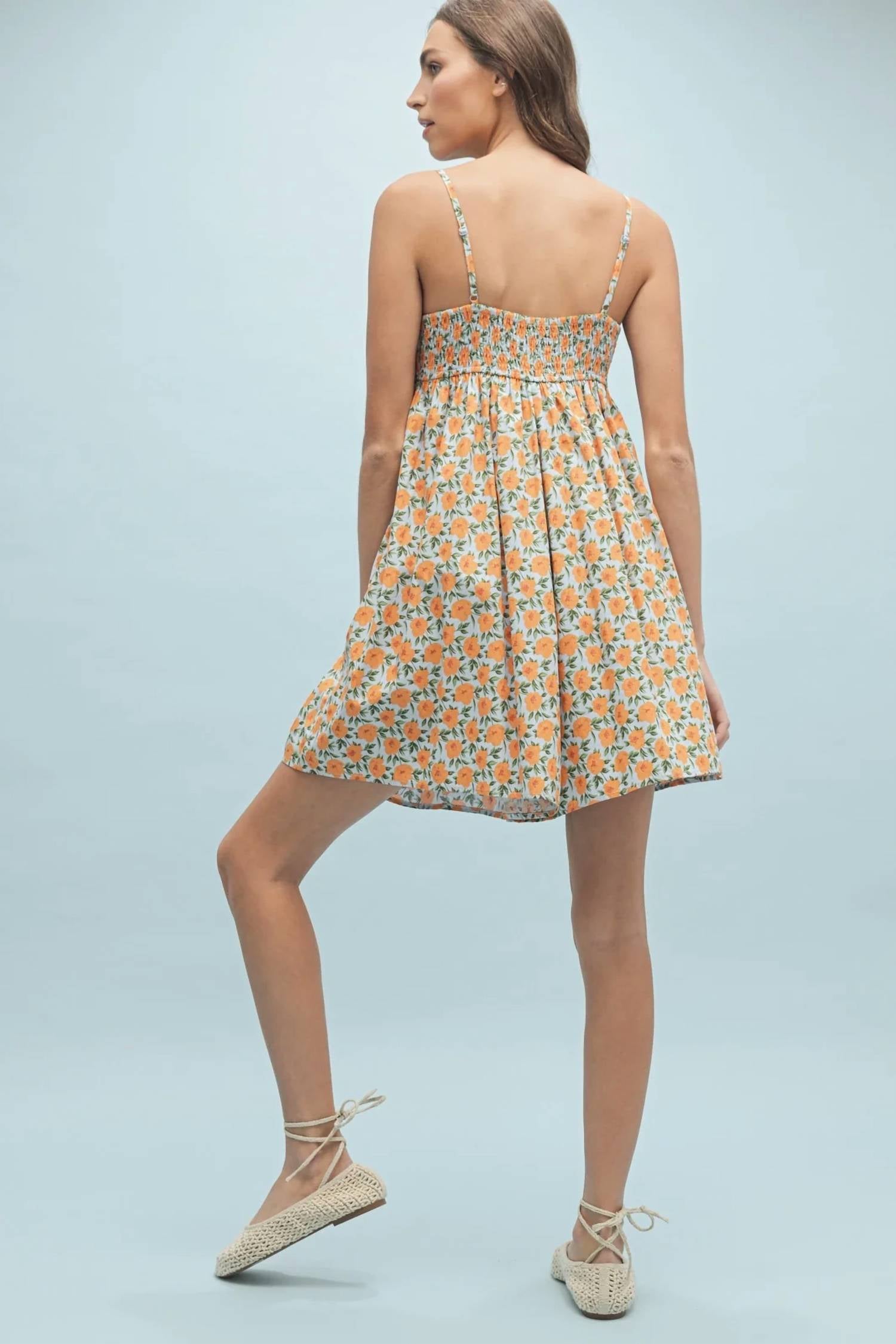 Wishlist - Sleeveless Romper With Flowers And Bow
