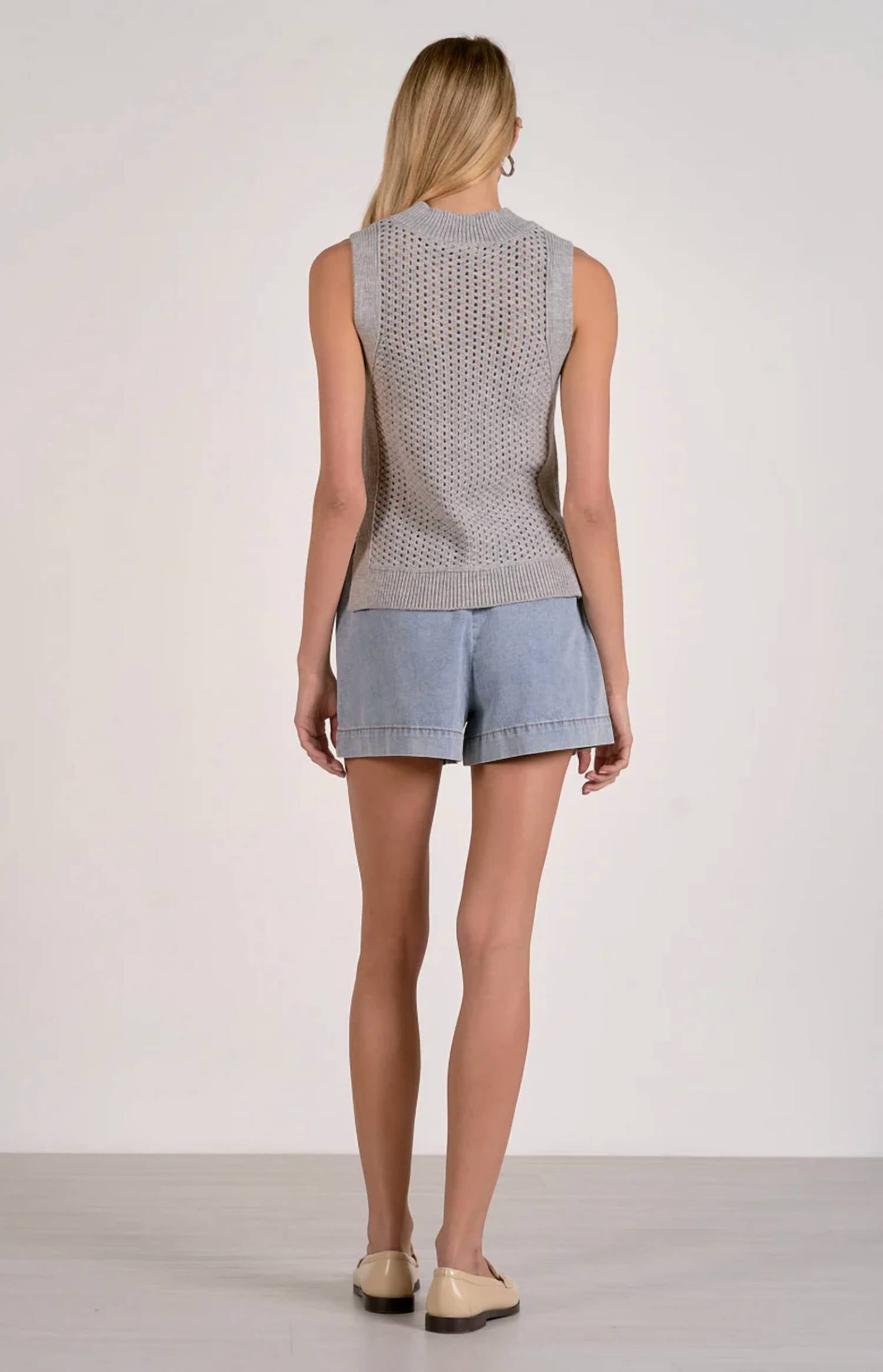 Elan - Open Knit Sleeveless Top