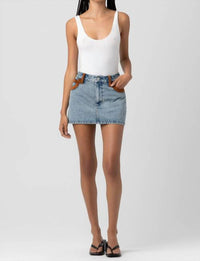 BLANKNYC Rodeo Drive Denim Mini Skirt in light vintage indigo - women's skirt - view 4