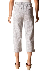 Habitat - Crinkle Crepe Stripe Pleat Button Capri Pants - Plus