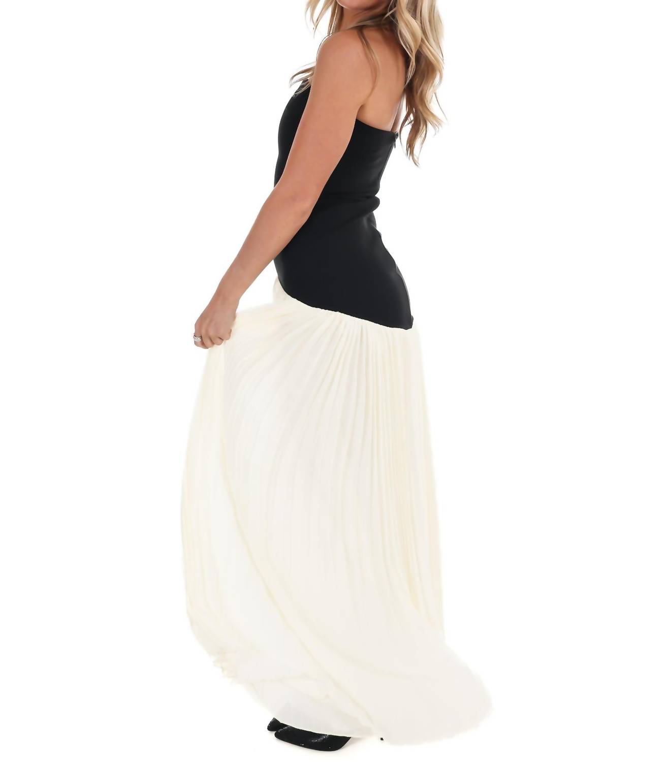 Mable - Amour Strapless Drop Waist Pleated Maxi Dress