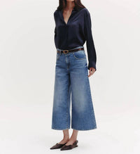 TWP One Morning Shirt in midnight - women's shirt - alternate view