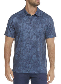 Flags & Anthem Montauk Botanical Performance Polo Shirt in navy combo - men's shirt