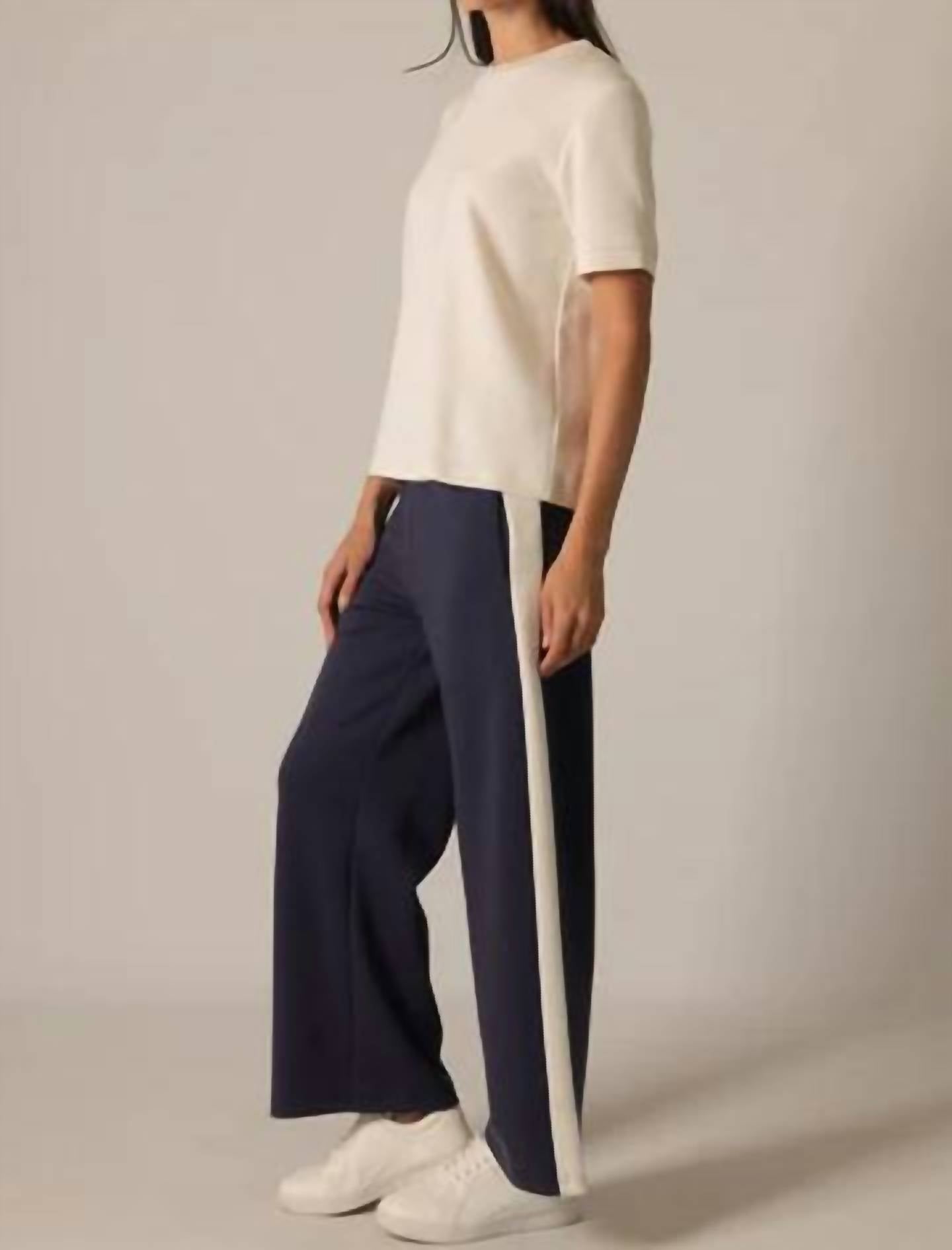 P.Cill - Lula Side Stripe Wide Leg Pants