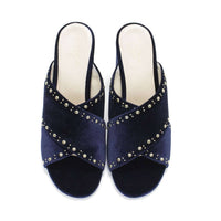 COLE HAAN Women's Gabby Studded Slip-on Sandals in blue velvet - women's sandal - view 10