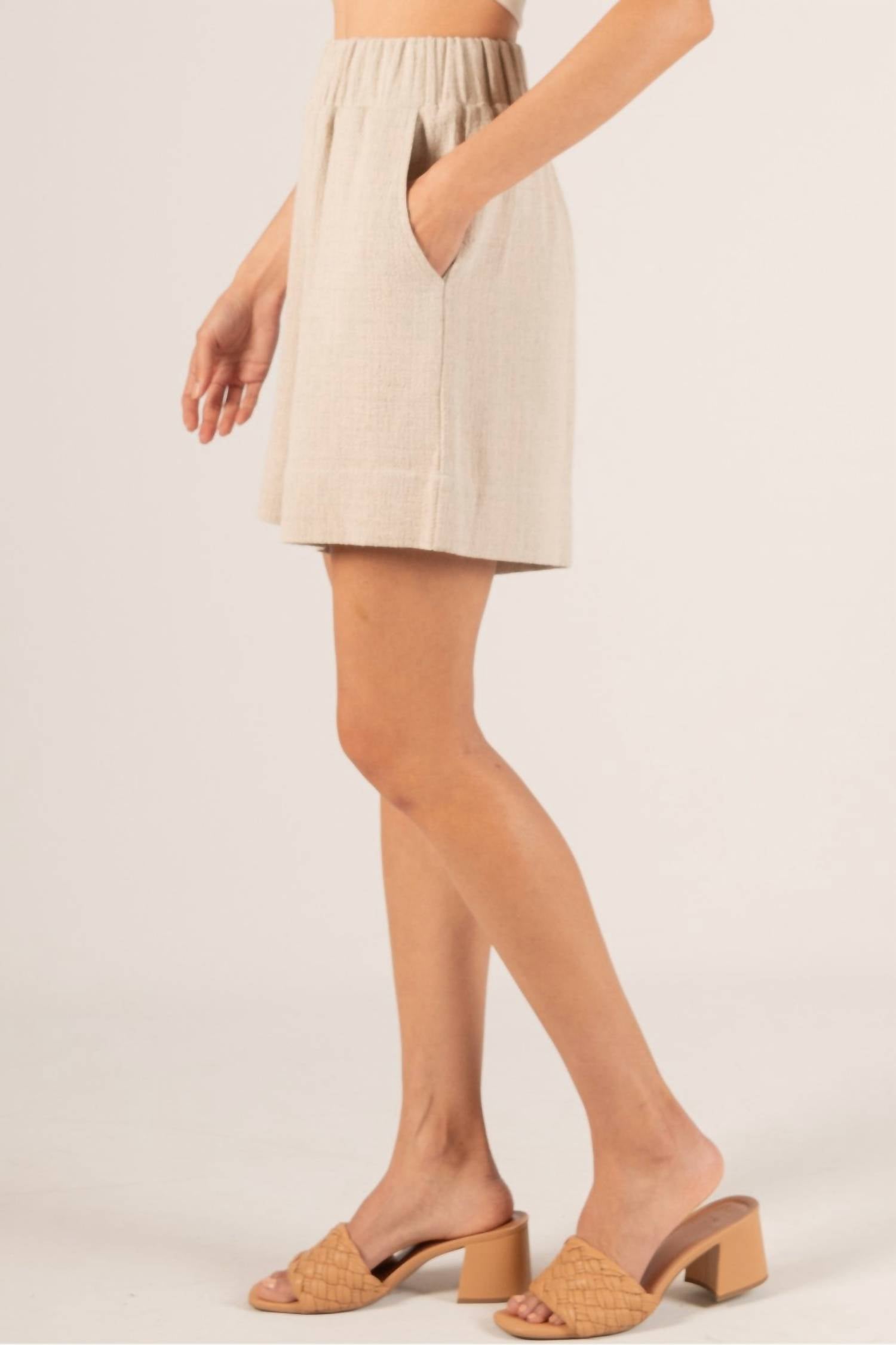 P.Cill - Linen High Waisted Shorts