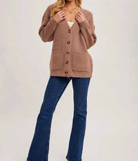 Bluivy - Button Down Ribbed Knit Sweater Cardigan