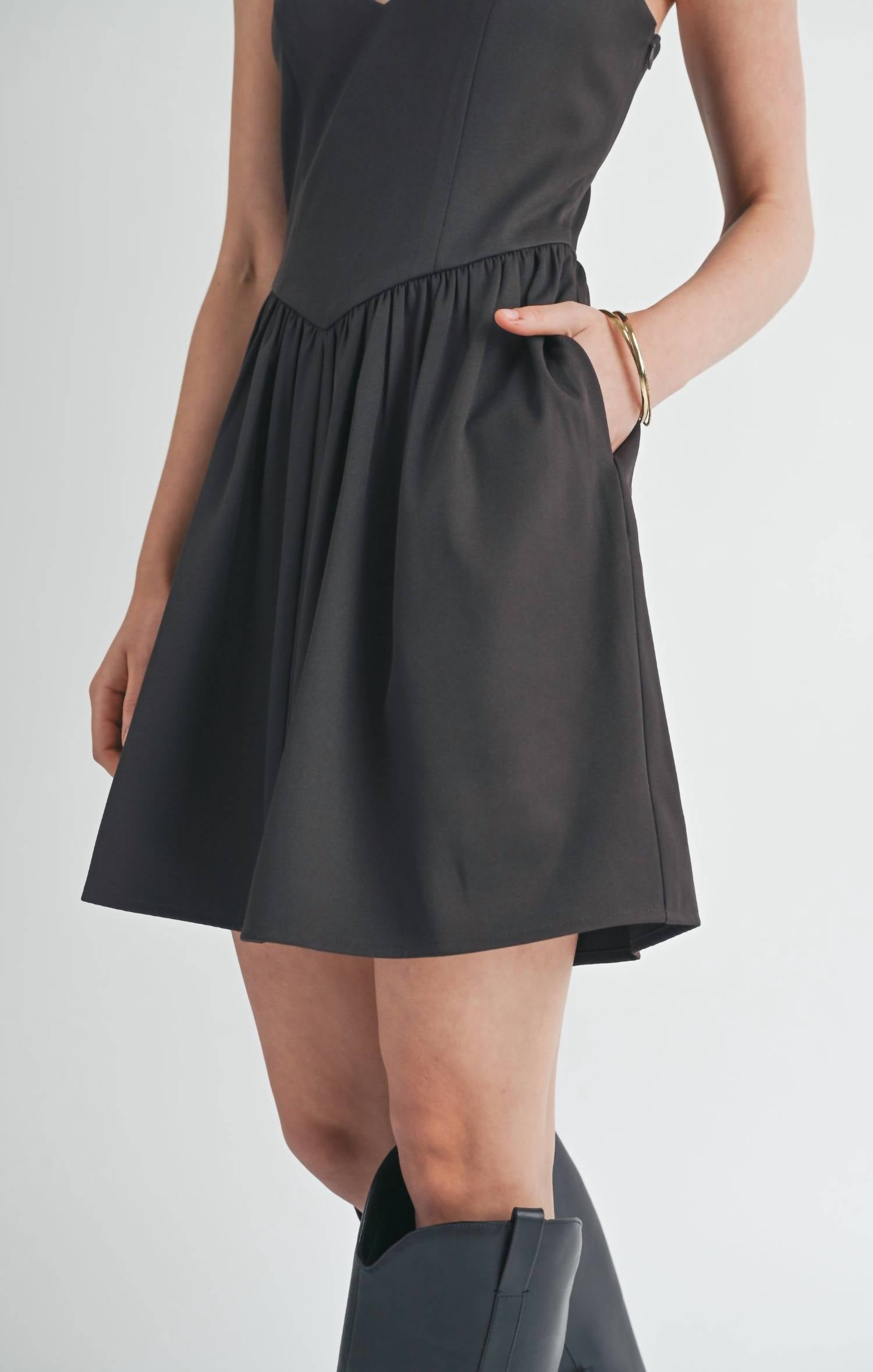 Sage The Label - Lend Love Corset Seam Flare Mini Dress