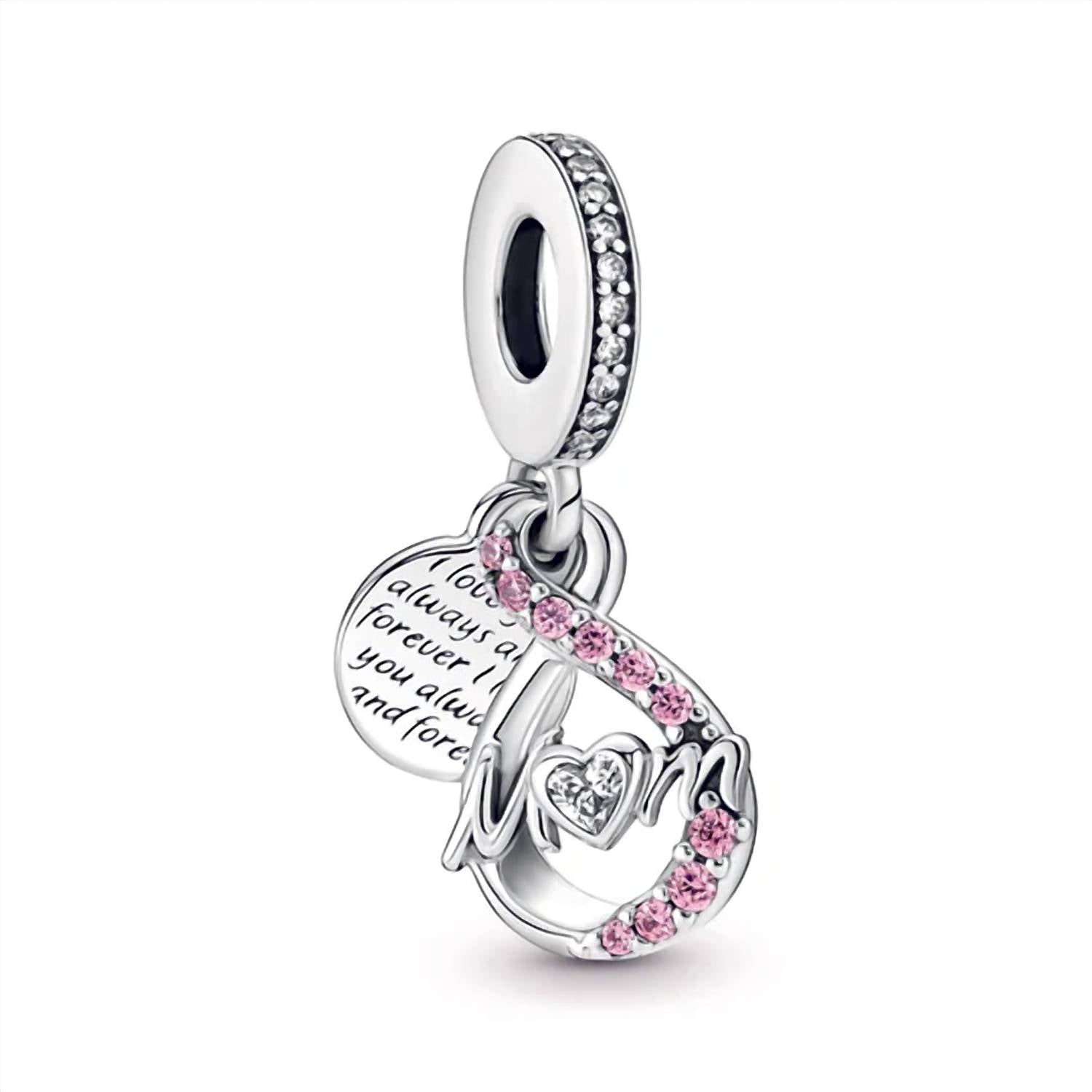 Pandora - Mom Infinity Pave Double Dangle Charm