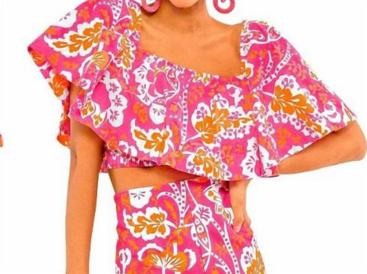 Gretchen Scott - Ruffle Dreaming Top-Flora