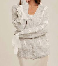 Hem & Thread - CHIFFON CONTRAST BUTTON DOWN CARDIGAN