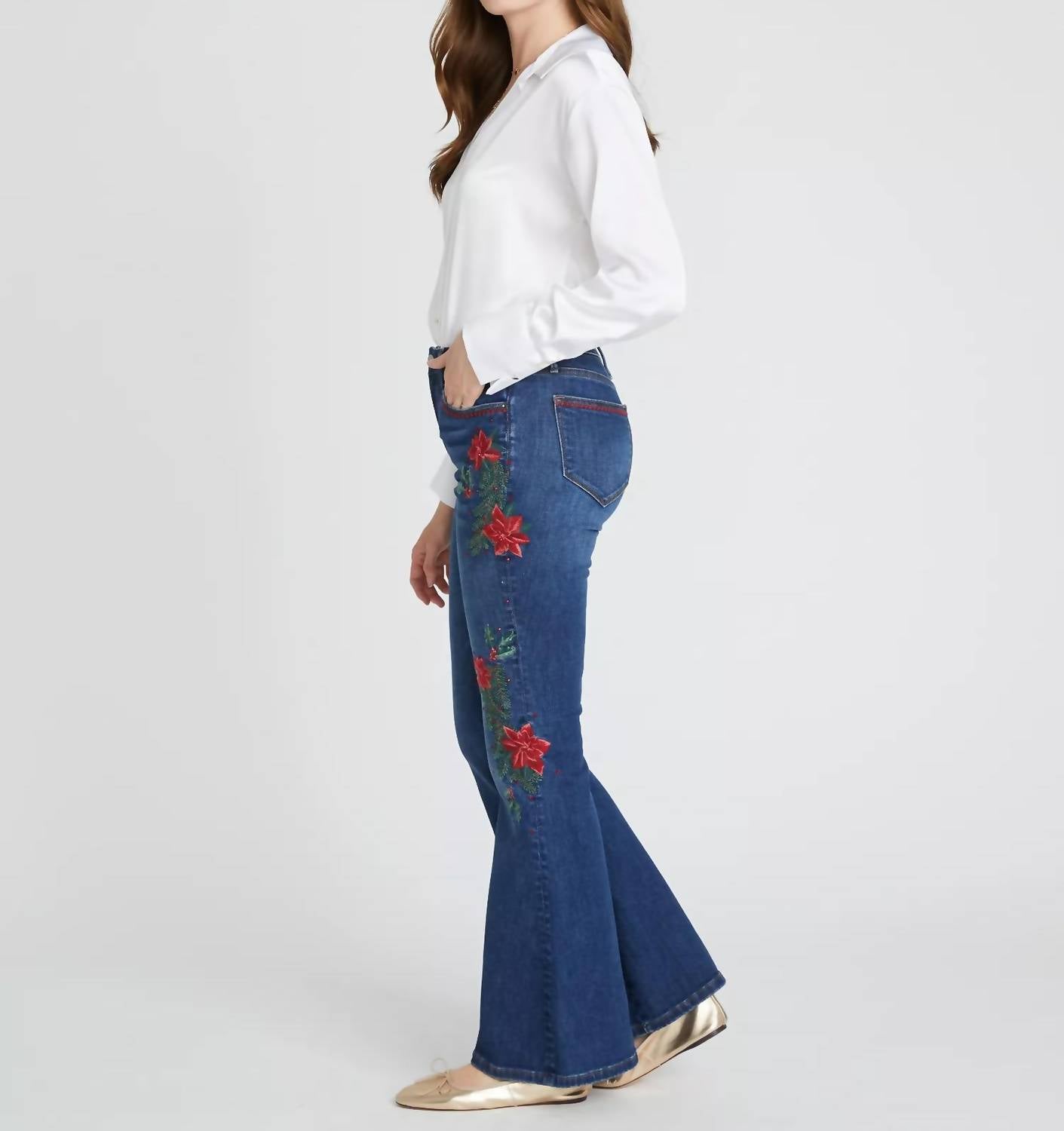 DRIFTWOOD Farrah Flare Jeans in happy holly - women's jeans - alternate view