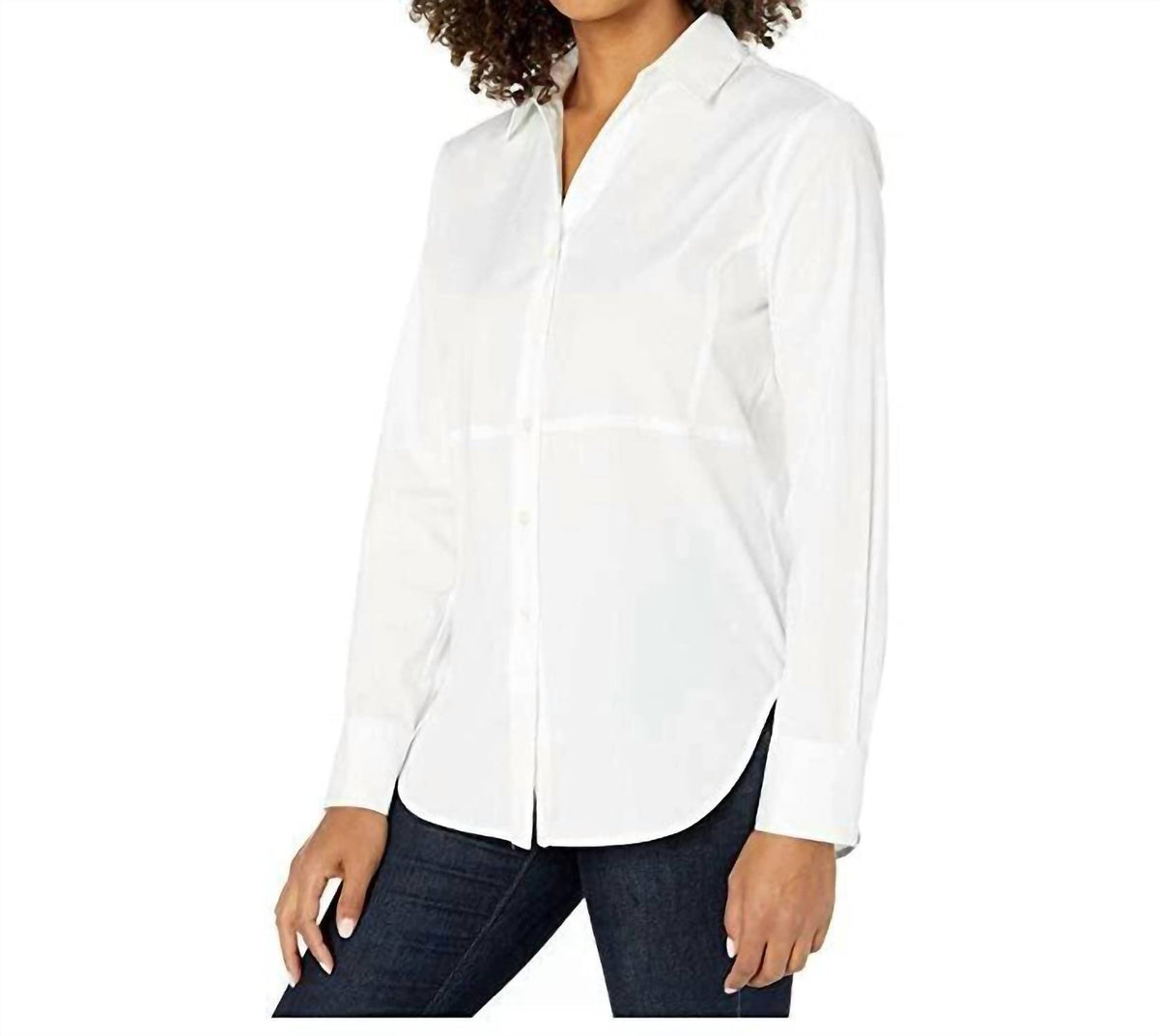 Elliott Lauren - Seamed Detail Button Front Shirt Casual Top