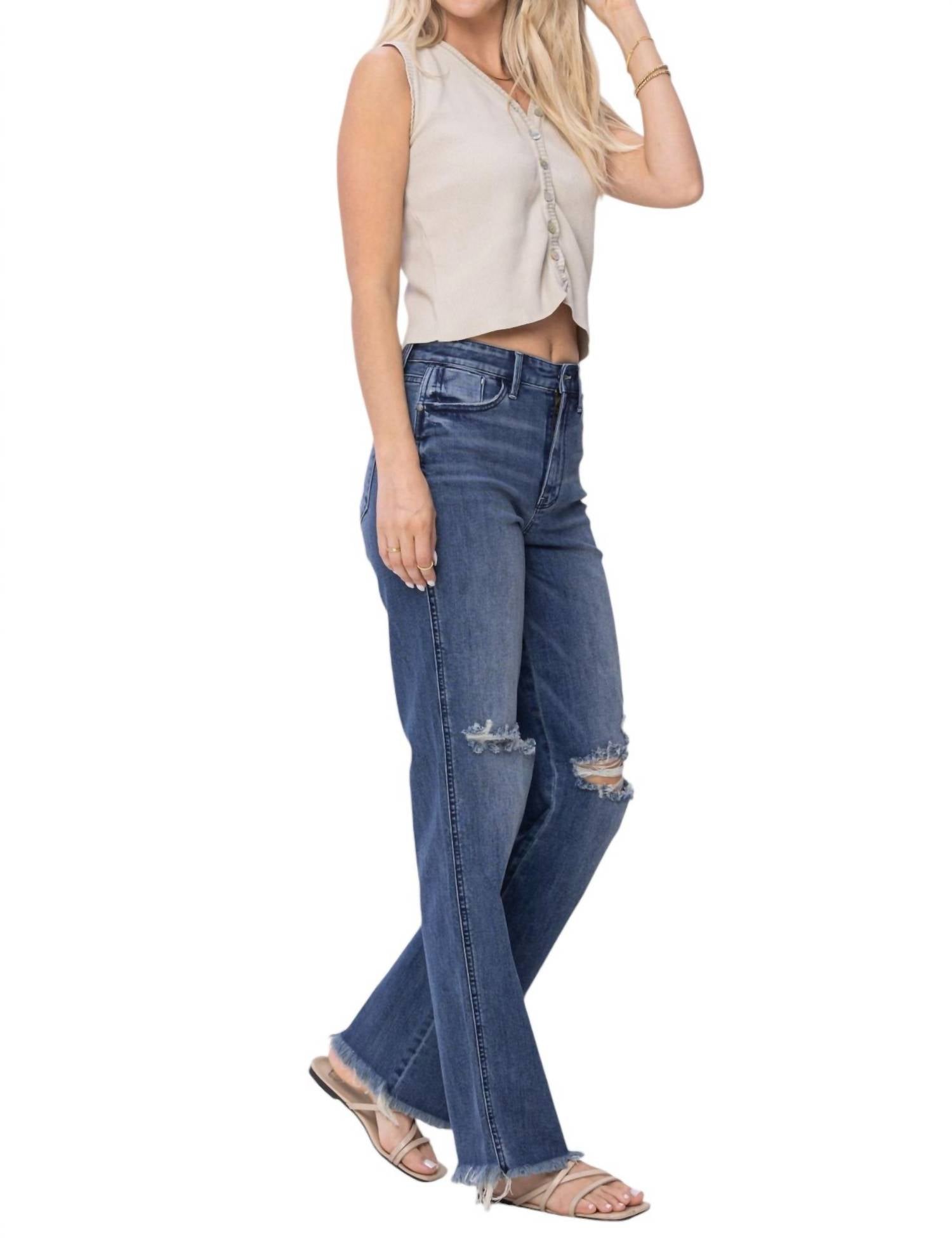Judy Blue - Knee Destroy Straight Jeans