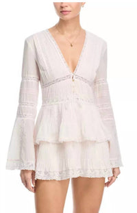 LoveShackFancy Kinsale Mini Dress in white - women's dress
