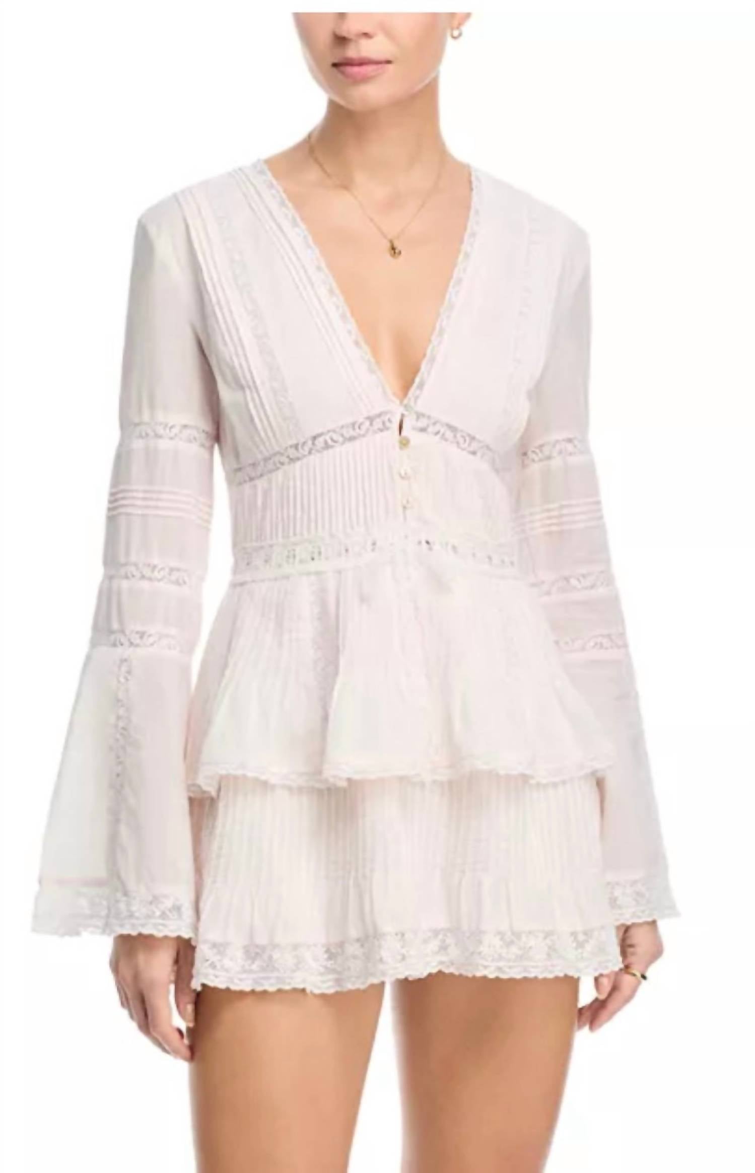 LoveShackFancy Kinsale Mini Dress in white - women's dress