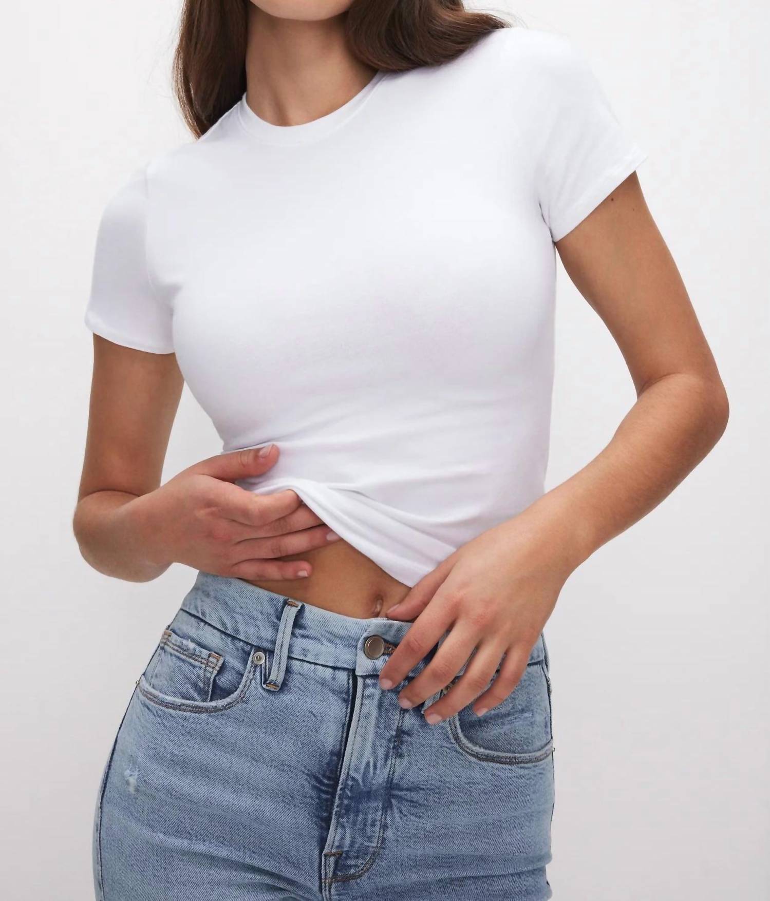 Good American - Super Stretch Baby Tee Top