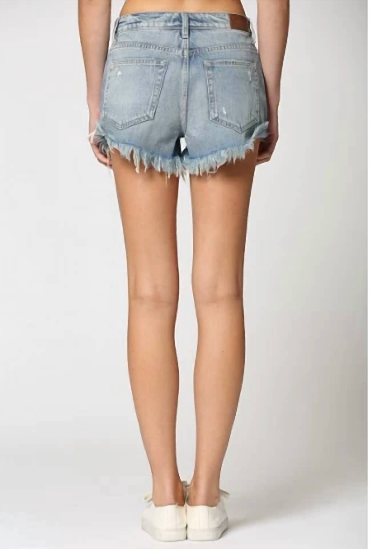 Hidden - Frayed Hem Denim Shorts