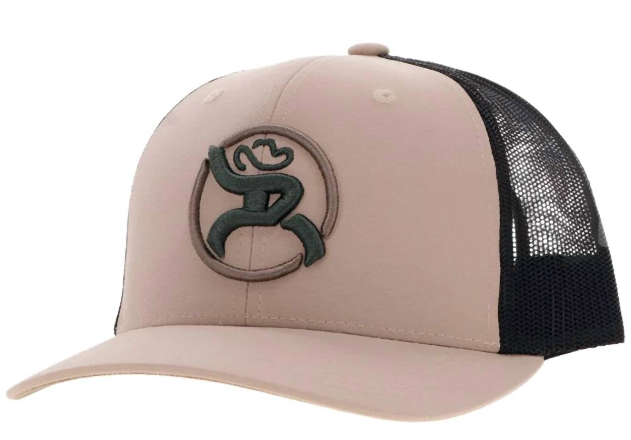 HOOEY Roughy Strap Trucker Cap in tan black - men's hat