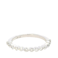 Aamiaa - 0.51 Carat Natural Diamond Bar & Prong Set Band Ring - Size 6.5