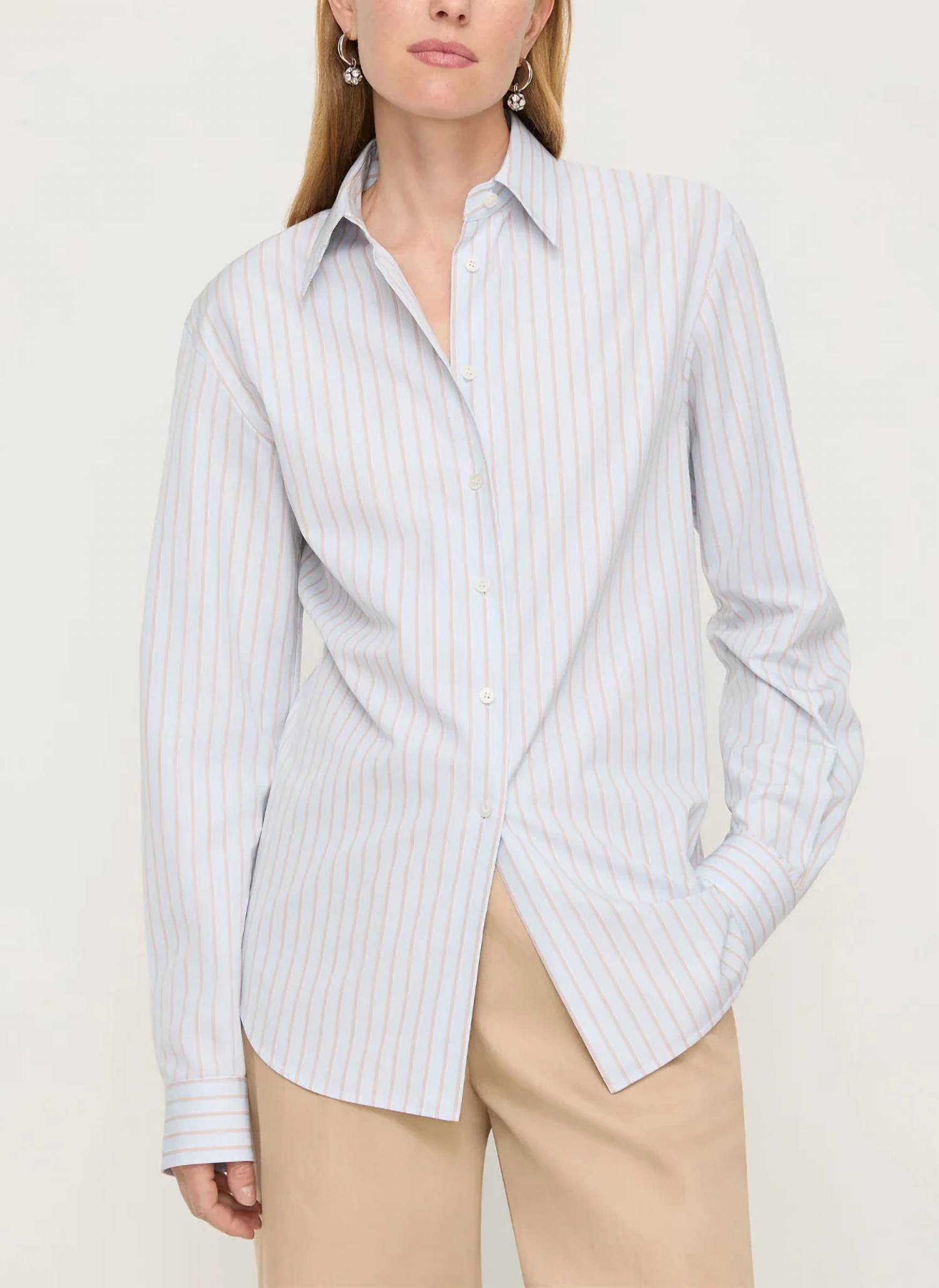 Lafayette 148 - Aurora Stripe Cotton Tailored Shirt