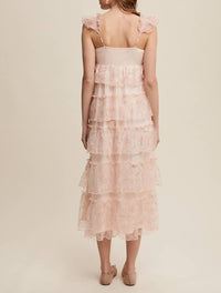 Listicle - Delicate Floral Embroidered Lace Maxi Dress