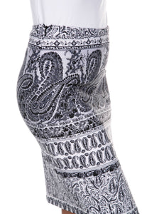 White Mark - Printed Pencil Skirt