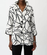Joseph Ribkoff - Abstract 3/4 Sleeves Trapeze Jacket