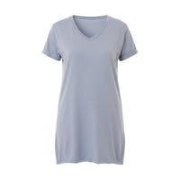 Ambar - V-neck Side Slit Cotton Tunic T-shirt