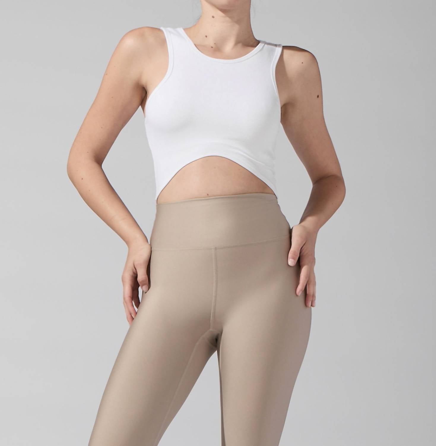 HEROINE SPORT Curve Rib Tank in white - women's tank top