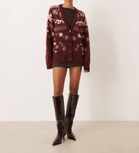 For Love & Lemons - Arabella Intarsia Chunky Cardigan