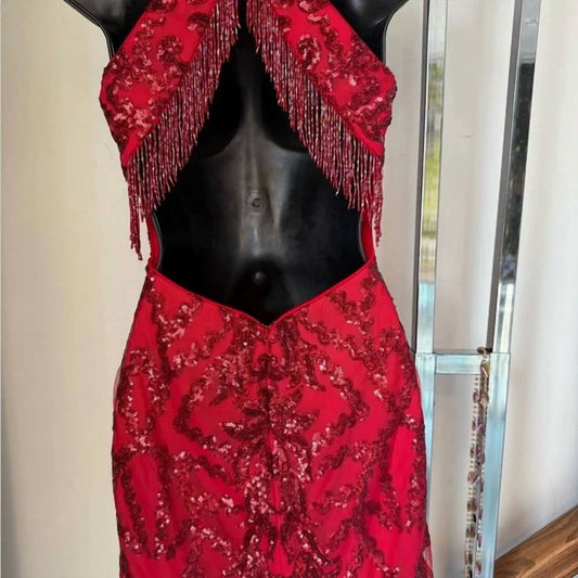 Ava Presley - Halter Sequin Homecoming Dress