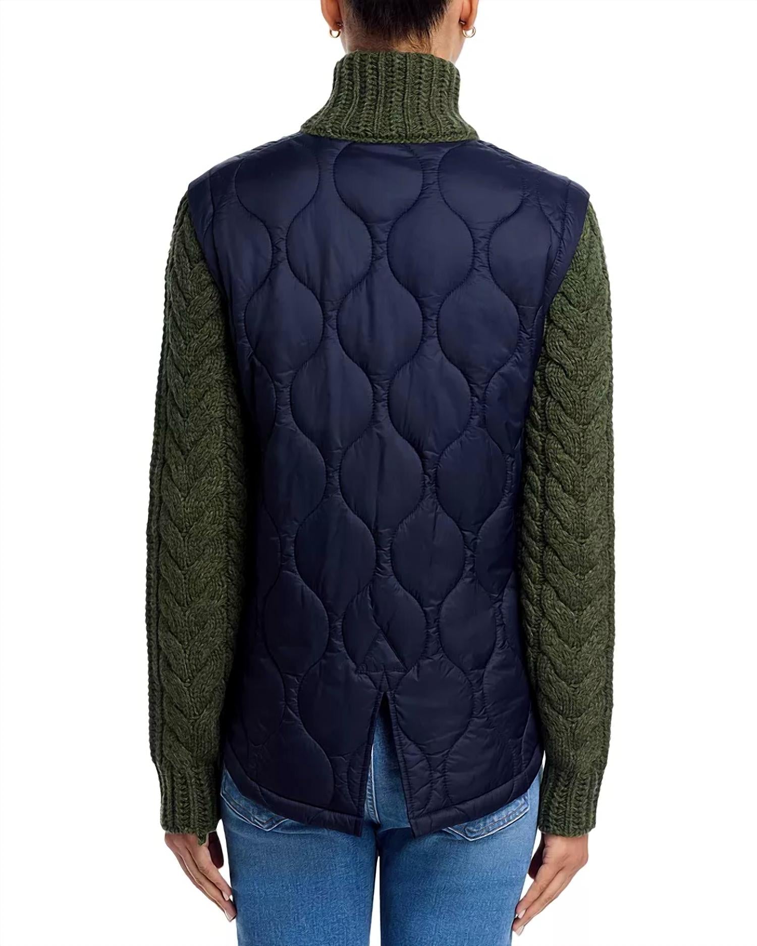 Veronica Beard - Patra Knit-sleeve Quilted Jacket