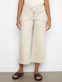 Charlie B - Remarks Drawstring Wide Leg Twill Pants