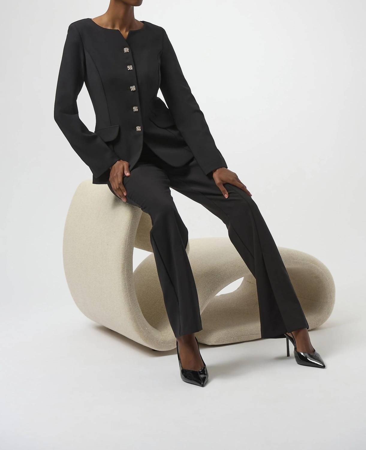 Joseph Ribkoff - Split Front Twill Pull On Straight Pants