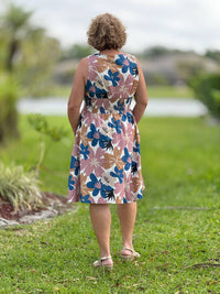 Charlie B - Cotton Voile Printed Front-zip Midi Dress