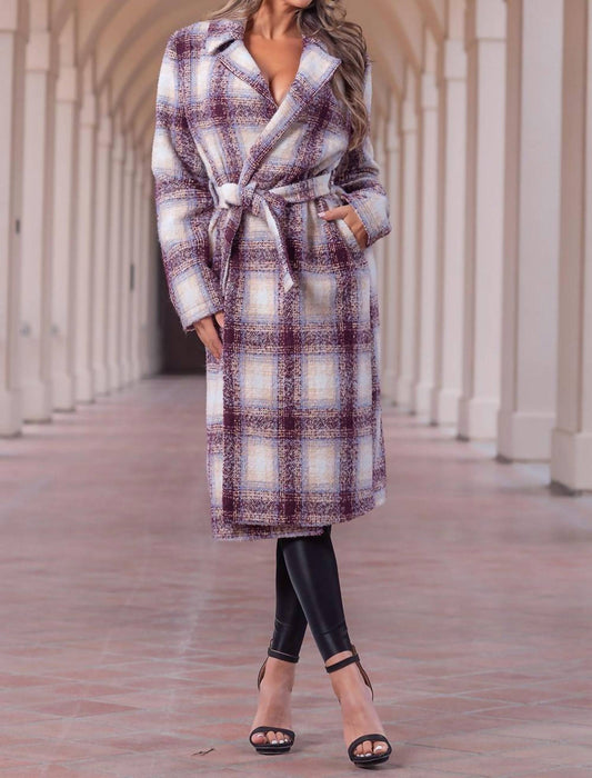 Little Secret Of Mine - Plaid Tweed Coat