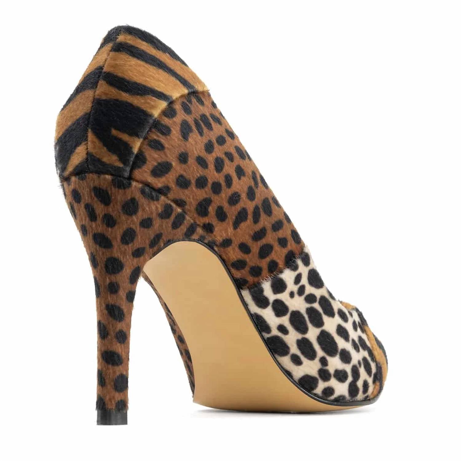 Andrea - Women's Animal Pattern Heeled Pumps