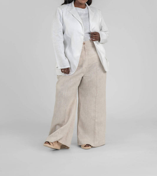 Adriana Contreras - White Linen Long Sleeve Blazer - Plus