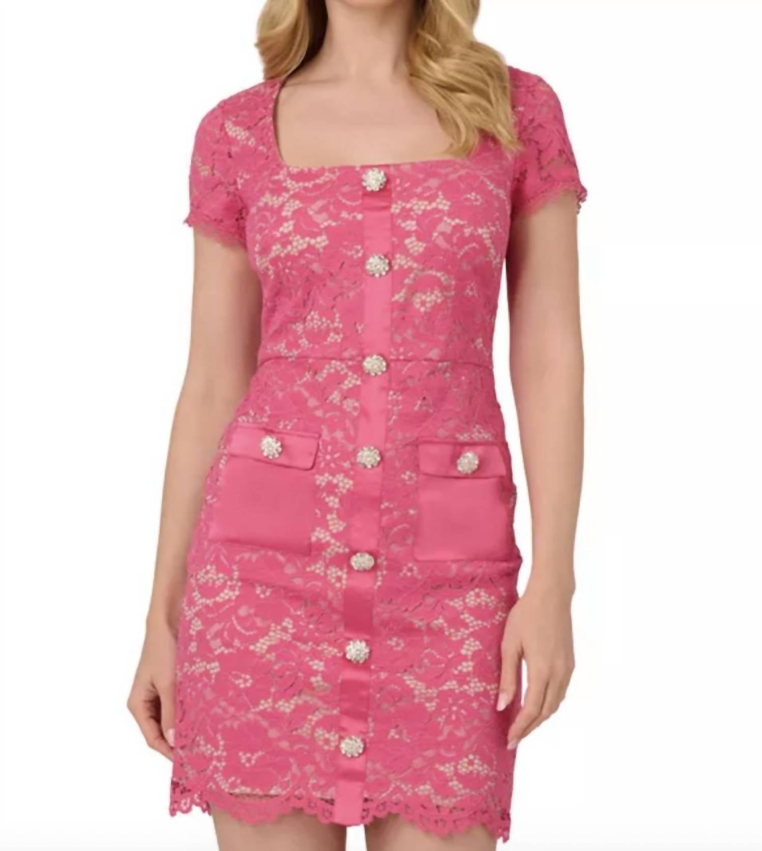 Adrianna Papell - Corded Lace Short Dress