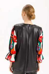 Isle - Trey Leather Tulip Cuffs Top