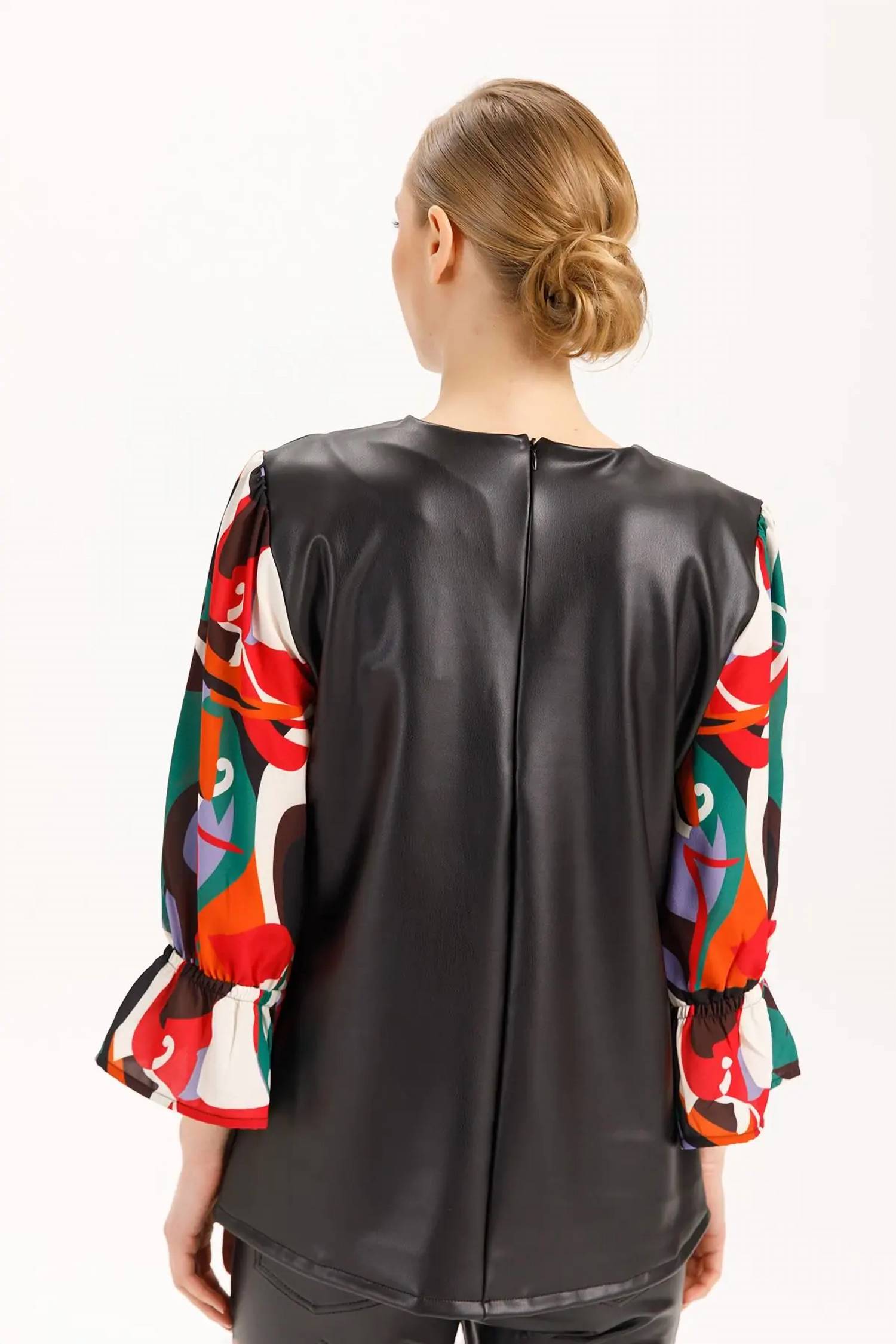 Isle - Trey Leather Tulip Cuffs Top