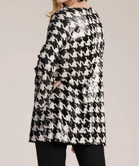 Tyler Boe - Sandra Sequin Houndstooth Tunic Top